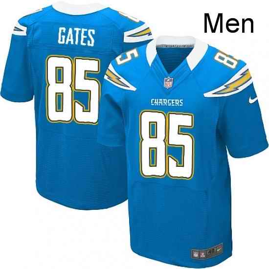 Men Nike Los Angeles Chargers 85 Antonio Gates Elite Electric Blue Alternate NFL Jersey